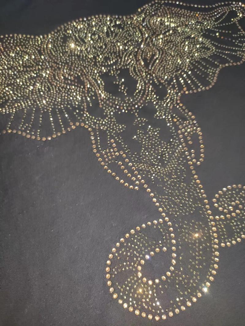 Men's T Shirts Rhinestones T-shirt Fashion Color Pullover Tees Sleeve Top Clothes Men Street Brand Designer 152