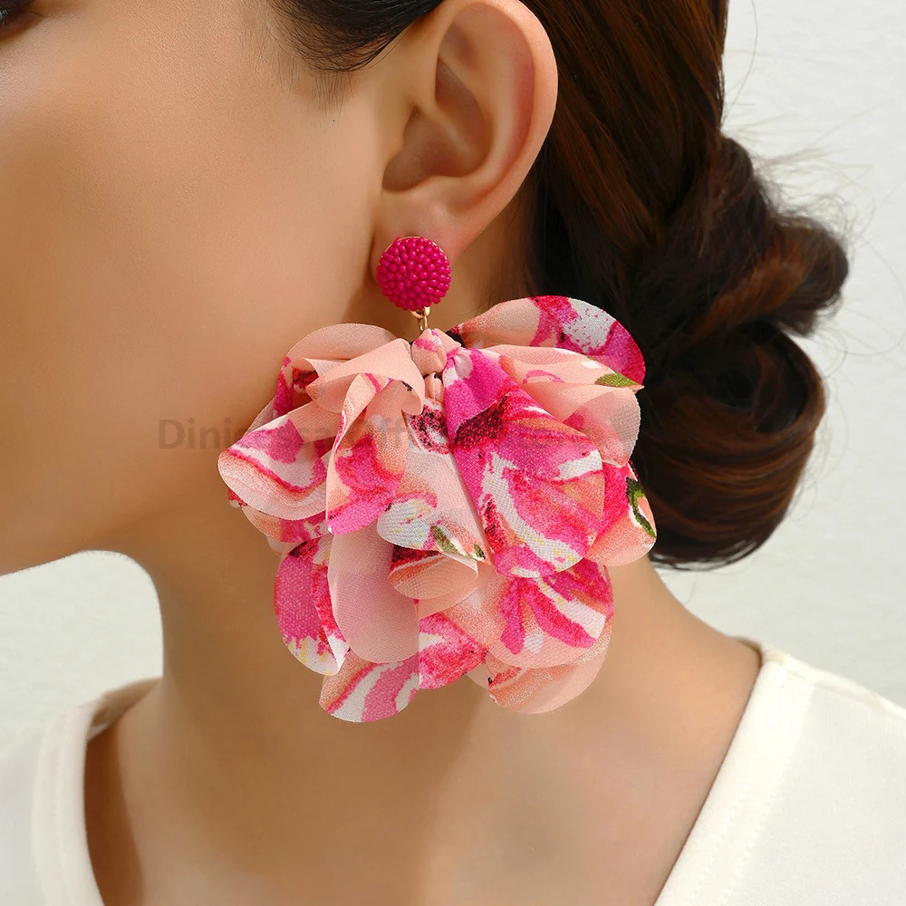 Charm Leopard Print Flower Decor Female Romantic Elegant Wedding Party Jewelry Holiday Unusual Dangle Earrings For Women 250225