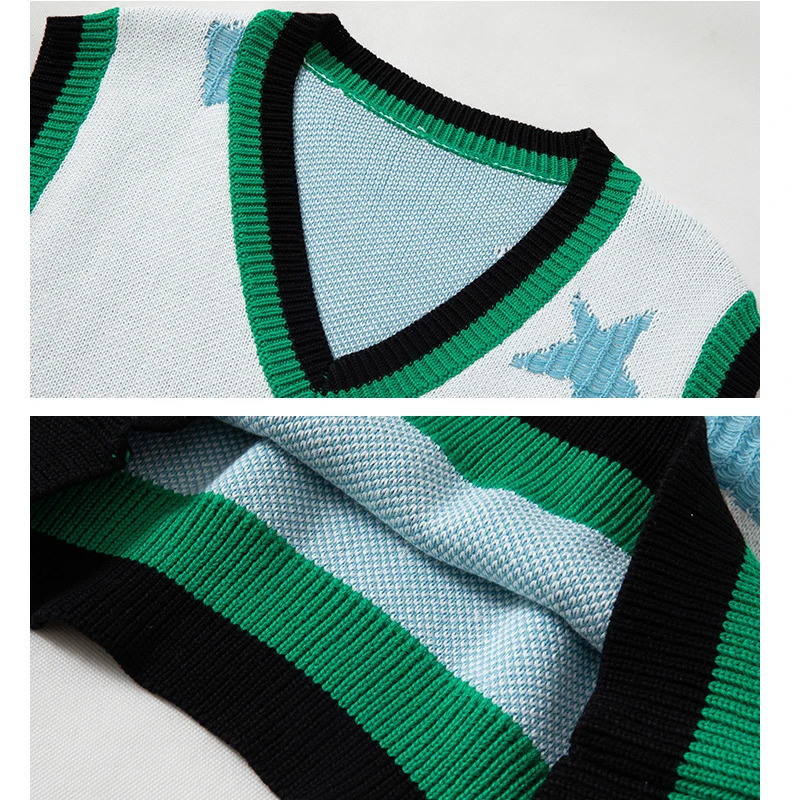 A Mesh Vest Sleeveless Sweaters Men Autumn Streetwear Knitted Hip Hop Pullover Vests Top Harajuku Couple 250225