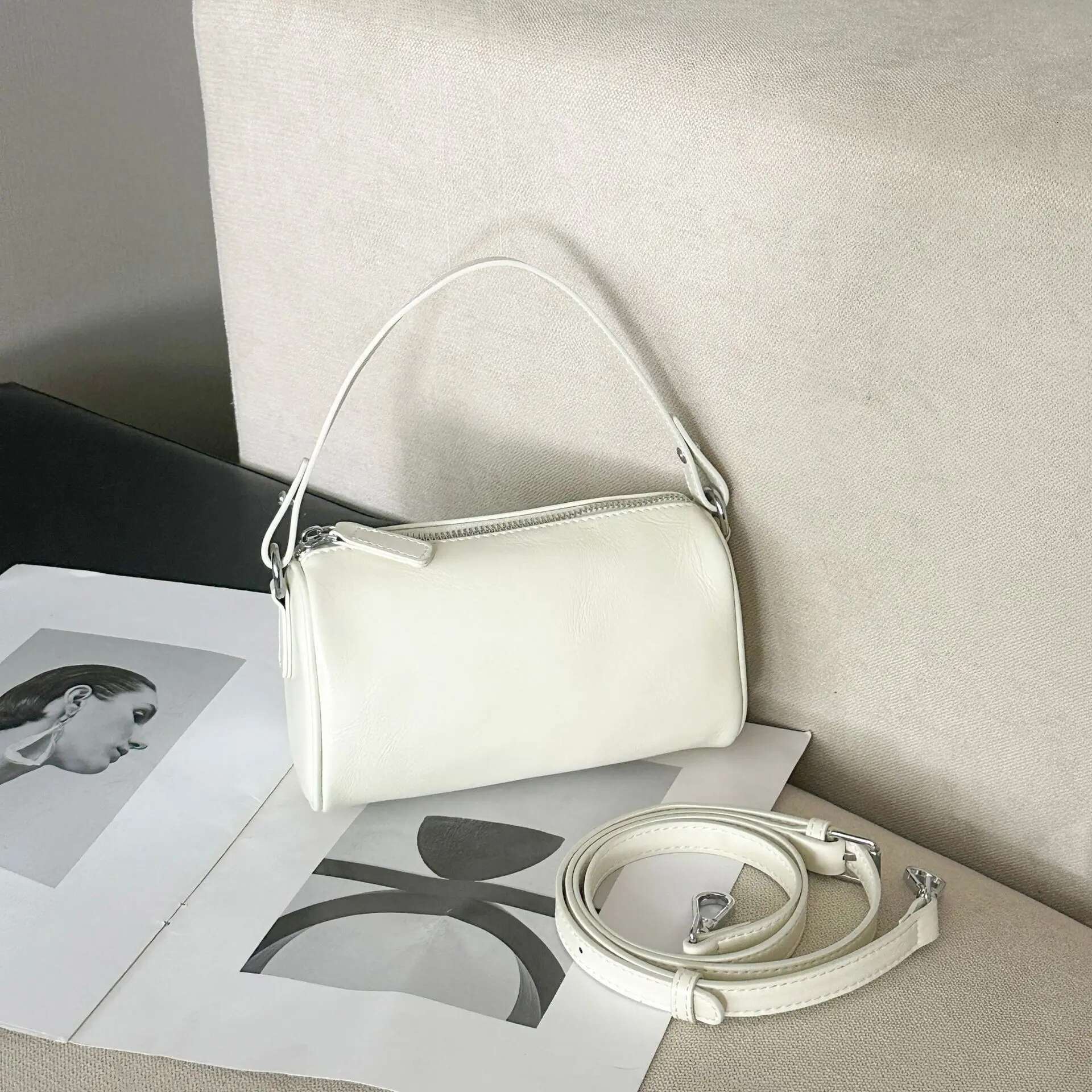 YANATARI Handbag Leather Soft Leather Minimalist Crossbody Women Female Shoulder Bag Vintage Bag