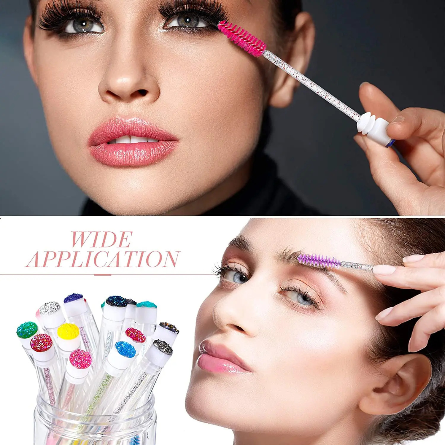 50/100pcs Reusable Eyelashes Brush Tube for Eyelash Extension Disposable Mascara Wands Eyebrow Brush Applicator EyeLash Brushes 250224