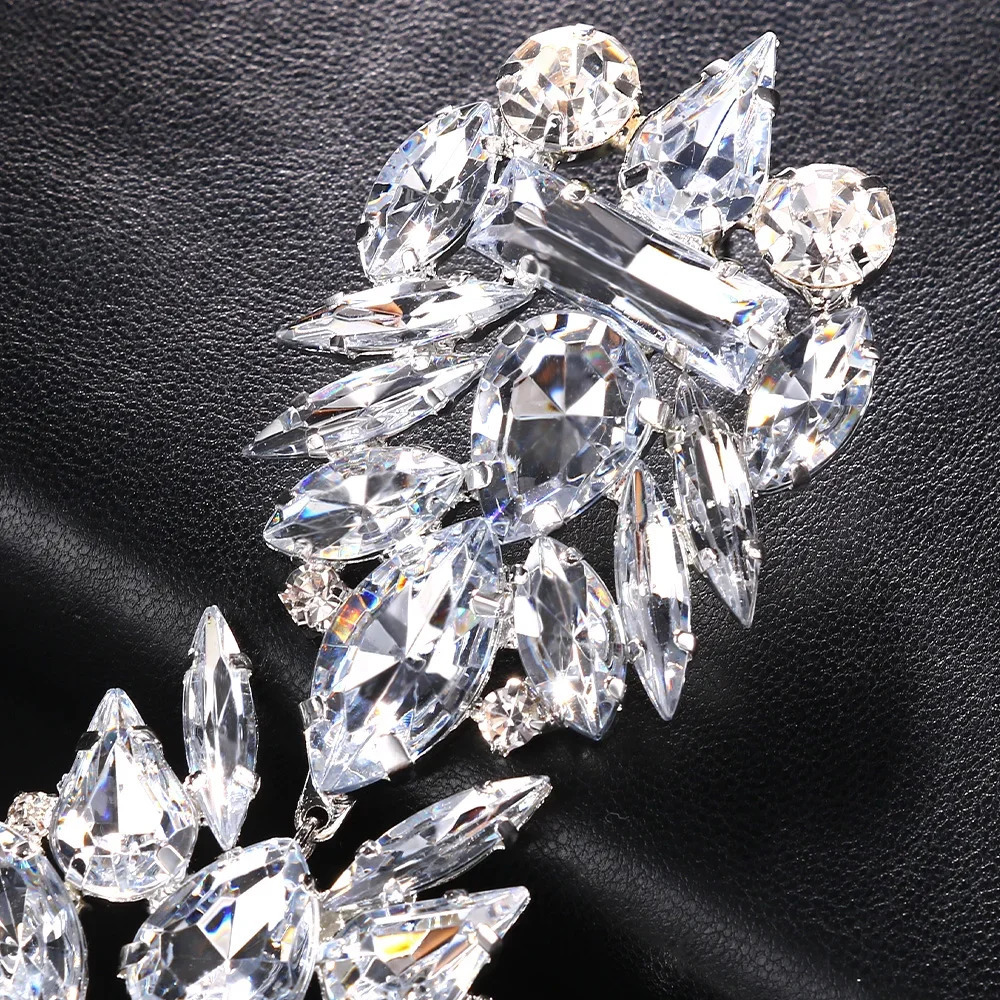 Exaggerated Geometric Rhinestone Earrings Dangle Wedding Accessories Oversize Crystal Pendant Earrings Party Jewelry Gift 250225