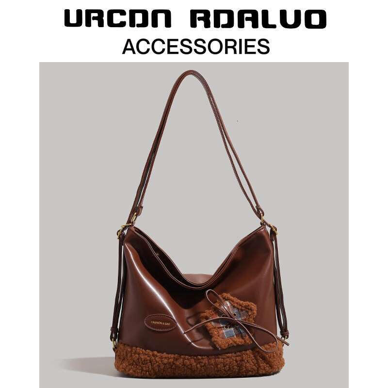 Women's Bags UR Soft Leather Tote Bag For Women Winter New Style Trendy Versatile Commuter Handbag Casual Underarm Backpack