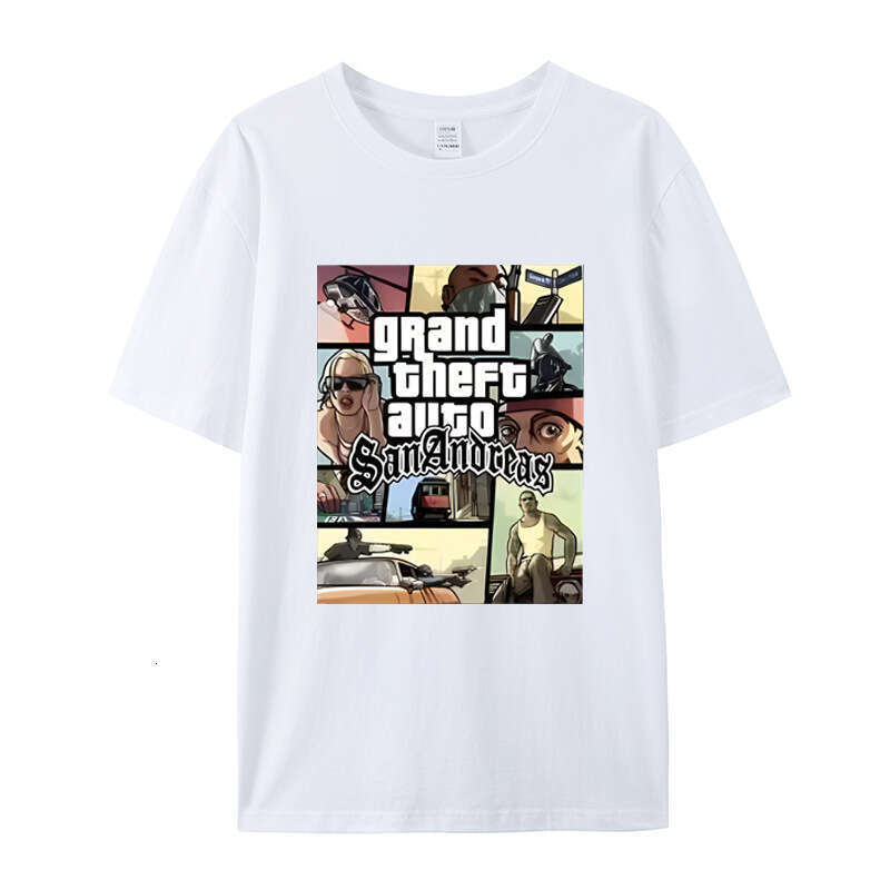 R-Star GTA5 Grand Theft Auto game peripheral short sleeved T-shirt loose plus size trendy men's clothing