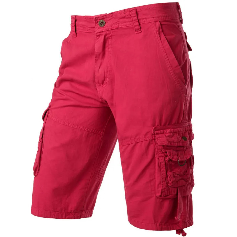 Grey Camo Cargo Shorts Men Cotton Mens Short Pants Comfortable Bermuda Relaxed Fit MultiPocket 250214