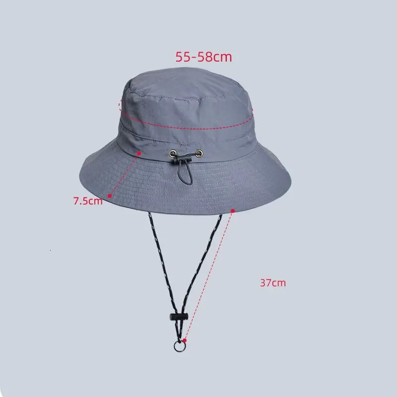 Waterproof Fisherman Hat Women Summer Sun AntiUV Protection Camping Hiking Mountaineering Caps Mens Panama Bucket 250210