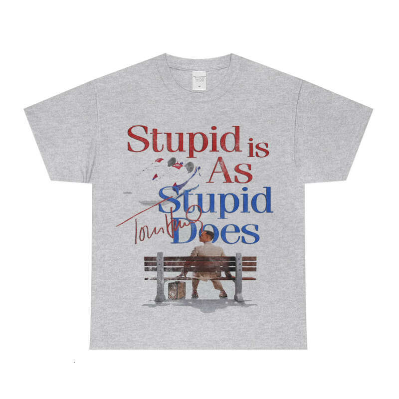 Cotton T Euro inspirational movie "Forrest Gump" Tom Hanks short sleeved American loose fit