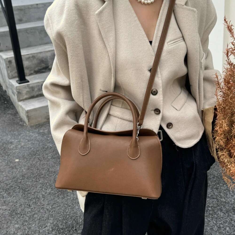 Motingsome Shoulder Crossbody For Women First Layer Cow Genuine Leather Handbag French Retro Daily Bag Satchel 2025