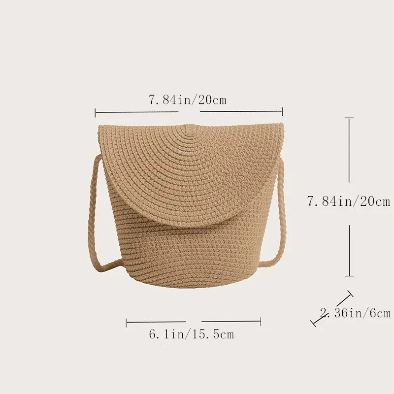Straw Bag Women Woven Beach Crossbody Bag For Ladies Cute Shoulder Small Handbag 250224