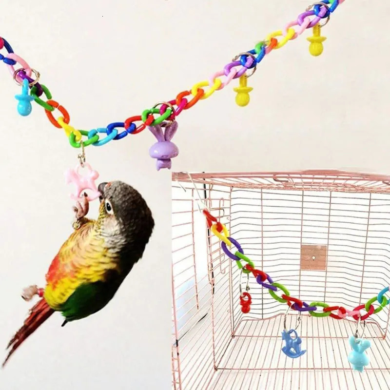 13Pcs Bird Cage Toys for Parrots Wood Birds Swing Reliable Chewable Bite Bridge Wooden Beads Shape Parrot Toy Bird Toys 250226