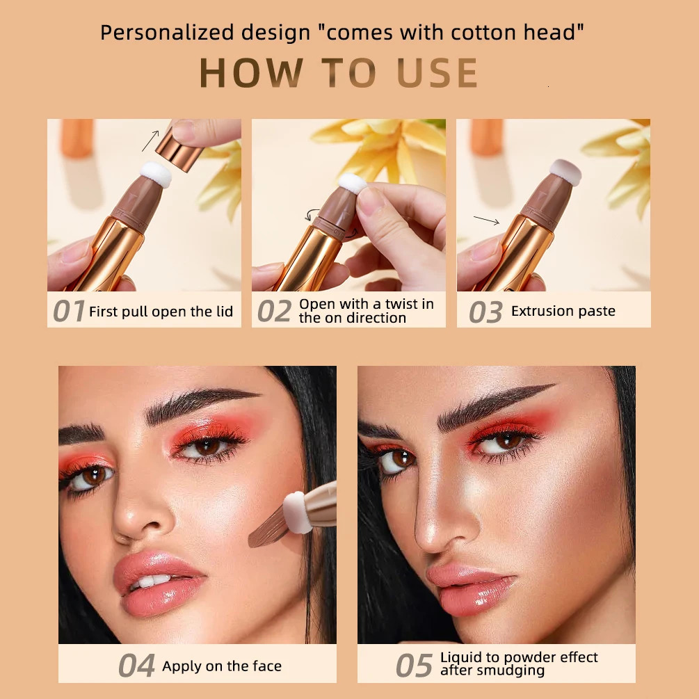 QI Liquid Highlight with soft cushion stickers makeup natural bronze moisturizing cream shimmer 250219