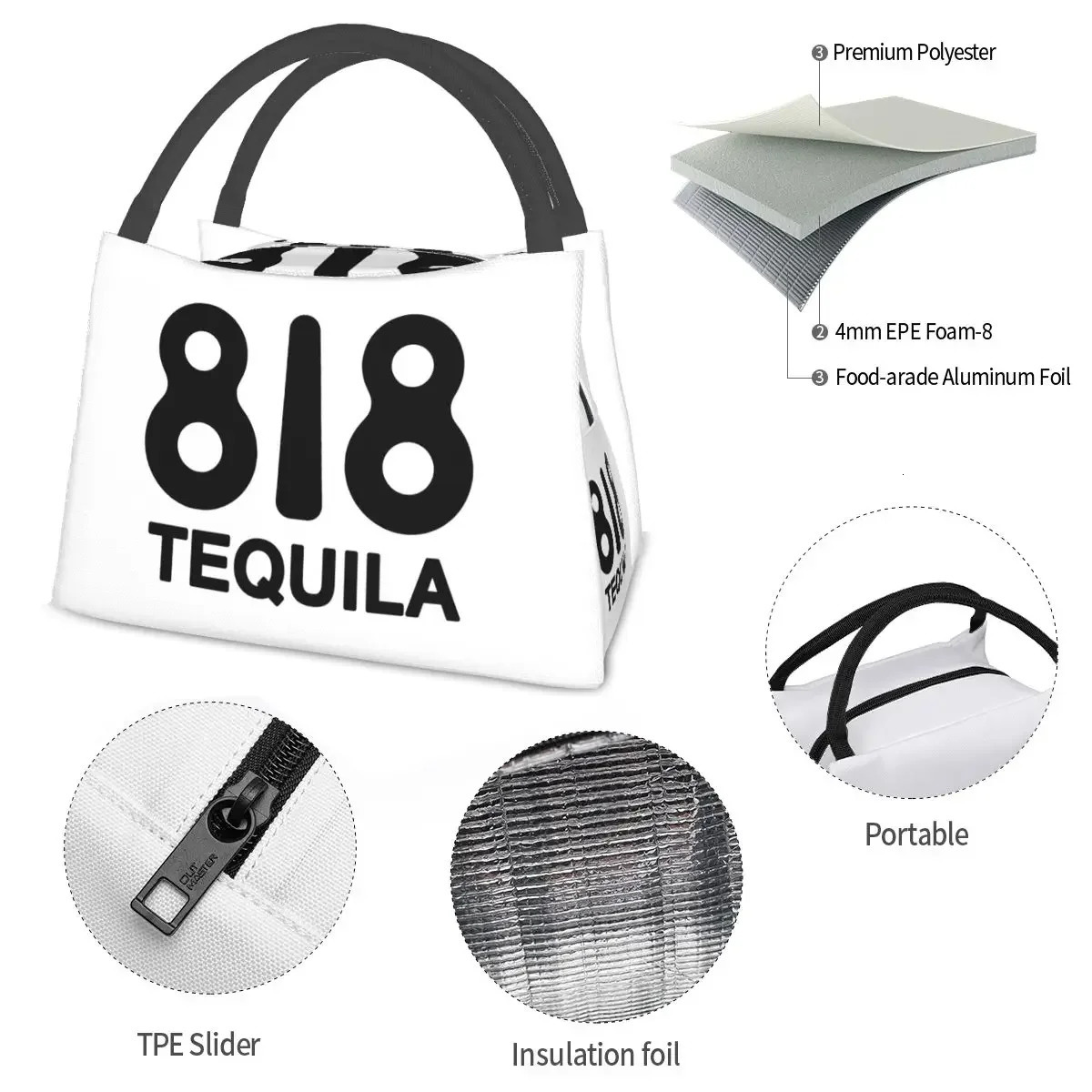 818 Merch 818 Tequila Lunch Bags Insulated Bento Box Leakproof Lunch Tote Picnic Bags Cooler Thermal Bag for Woman Office 250225