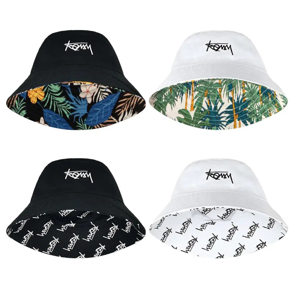 Doublesided Bucket Hat Men Women Summer Basin Cap Hip Hop Graffiti Fishing Fisherman Retro Pattern Packable Sun Protection 250210