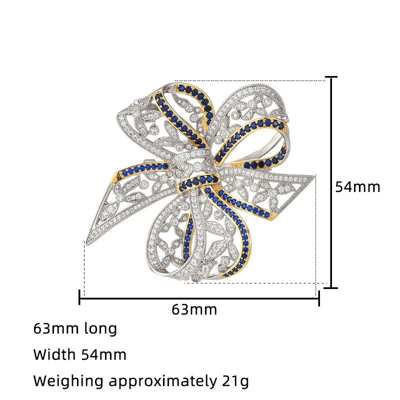 Spring Personalized Vintage Bow Fashion Zircon Inlaid Brooch Womens Exquisite Pin 250225