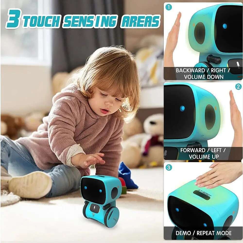 Emo Robot Intelligent Robots Russian English Spanish Version Voice & Touch control Toys Interactive Educational Children's G