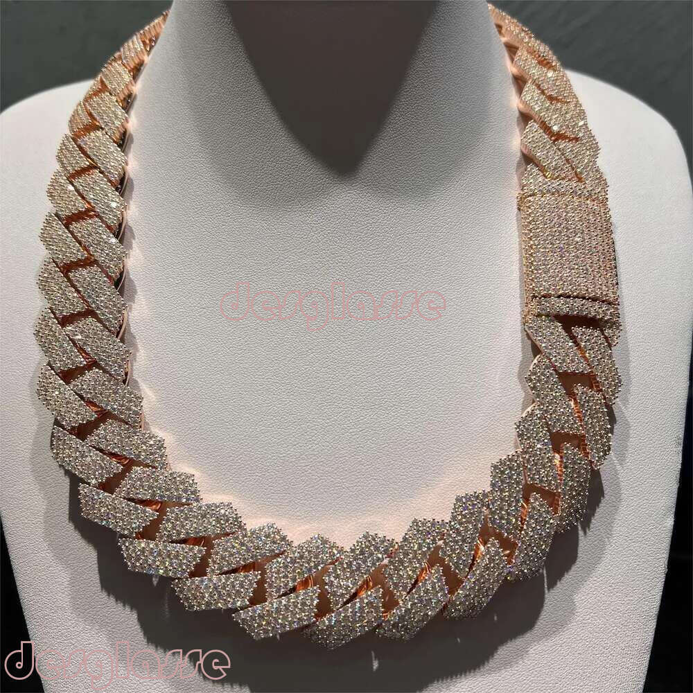 Necklace Designer Jewelry Cuban k Chain Custom Vvs Moissanite Iced Out Sterg Sier Pass Dia Test Hip Hop Chains for Men Jewelery a
