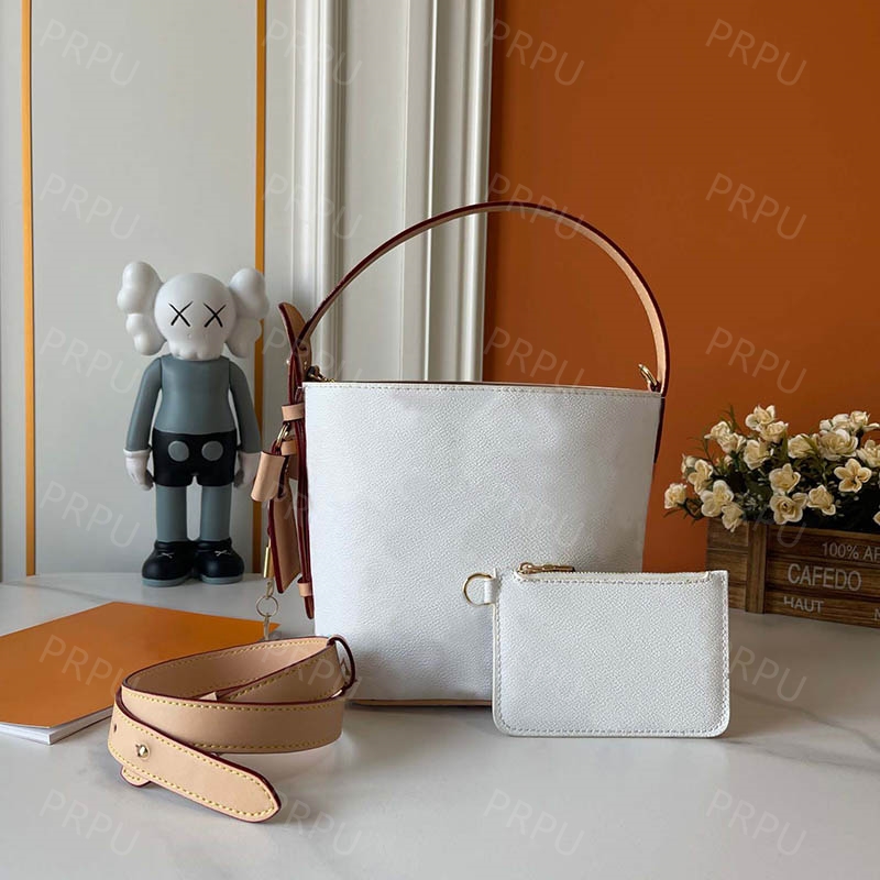 Designer Bucket Bags Drawstring real leather fashion women shoulder bags Tote designer Color flowers handbags classic shopping bag womans purse messenger bag PRPU