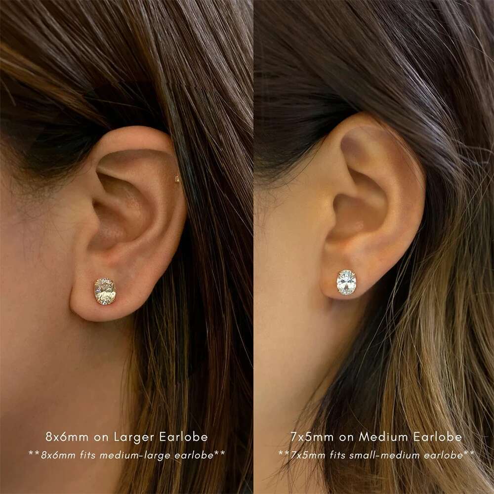1-4ct Oval Cut Moissanite Stud Earring for Women Men D Color Sparkg Dia Sterg Sier Ear Studs Party Jewelry Gifts