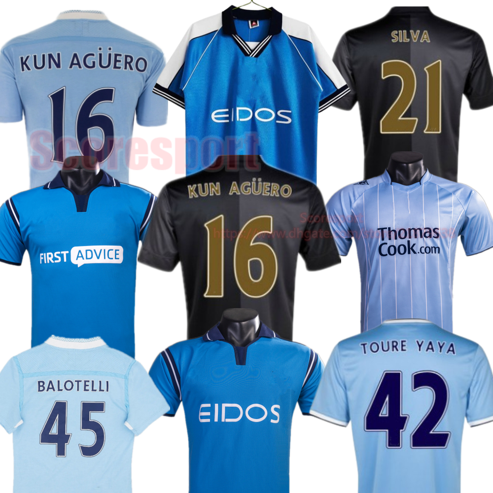 City Retrio Soccer Jersey 11 12 13 14 Kun Aguero SILVA TOURE YAYA Vintage Football Shirts Classic Soccer Kit Quick Drying Breathable for Man 9320 retro jerseys