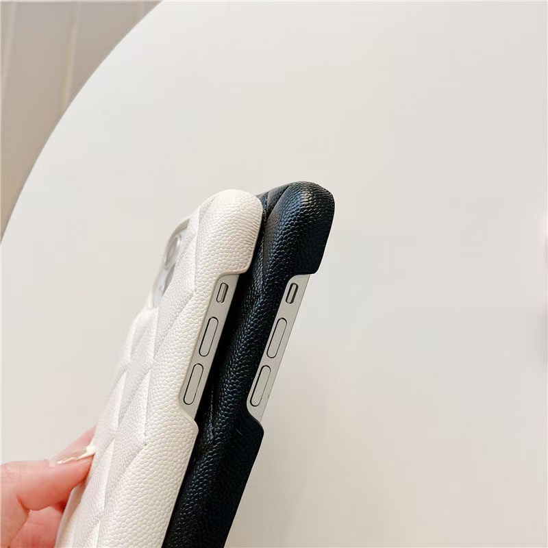 IPhone 1615 Promax Small Fragrant Style Lingge Luxury Apple 15 Lychee Pattern 13 Leather 12 Goddess Phone Case Classic Fashion Candy Color Phone Case