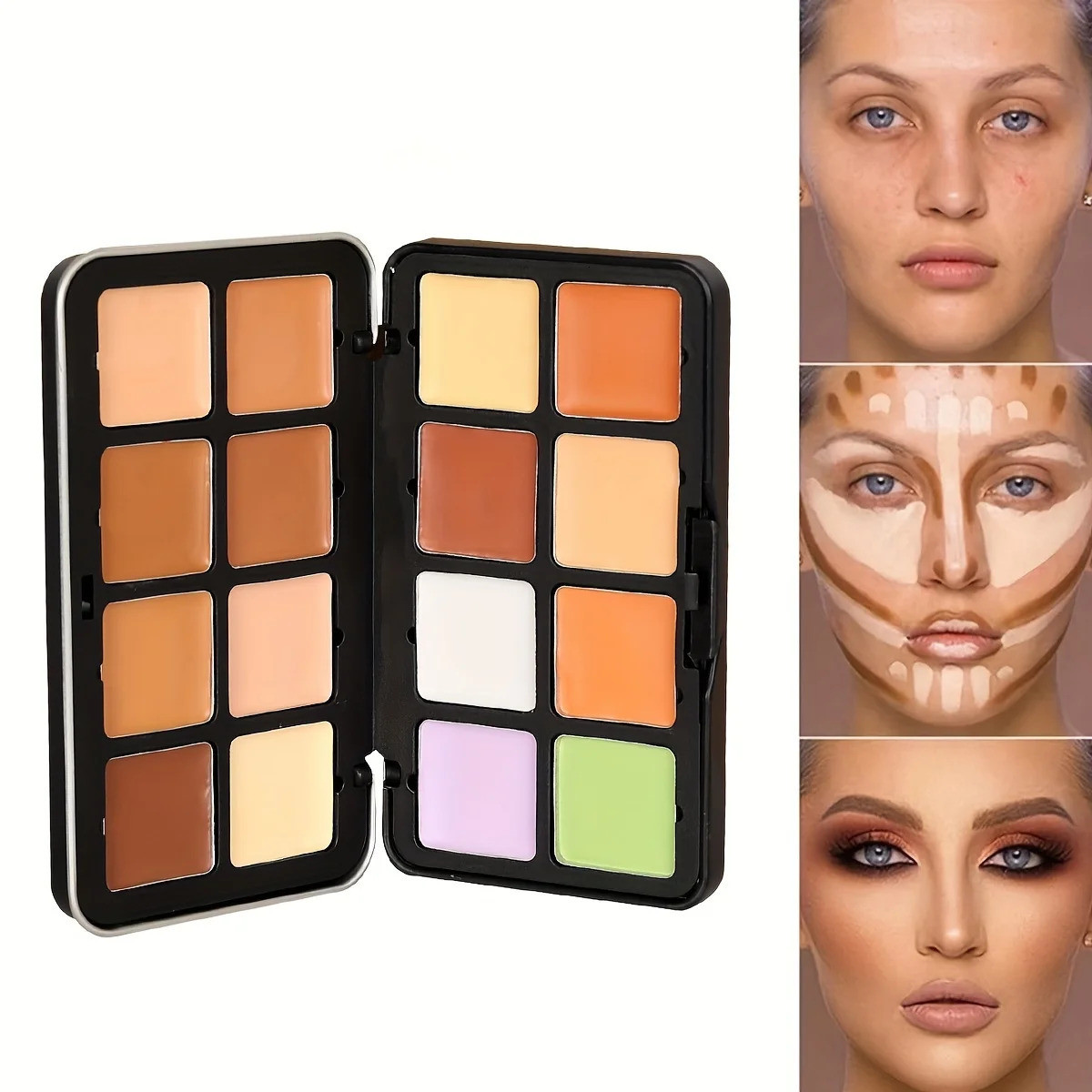 16-color Iron Box Concealer Contouring Side Shadow Nose Shadow Earth Brown Color Matte Concealer Makeup Palette 250222