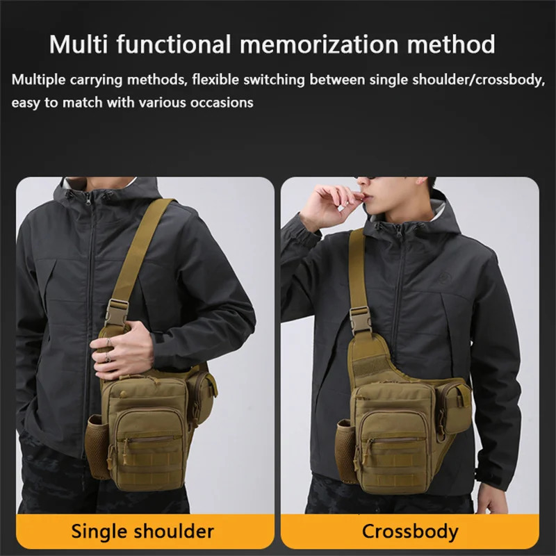 Waterproof Fishing Shoulder Bag Outdoor Sports Cycling Crossbody Chest Single Backpack Travel Climbing Camping Fishing Handbag 250226