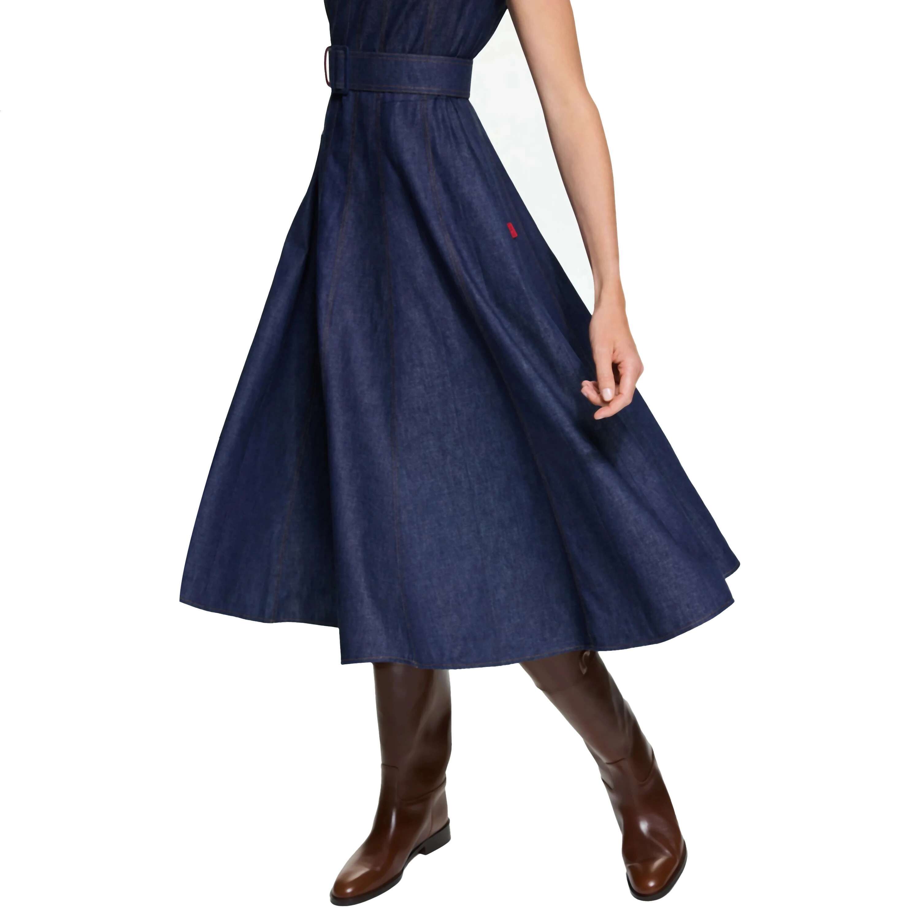 CHCH Fashion Sleeveless High Waist Maxi Dress Women Denim Dresses Elegant O Neck 2024 Summer New Office Ladies Party Robes