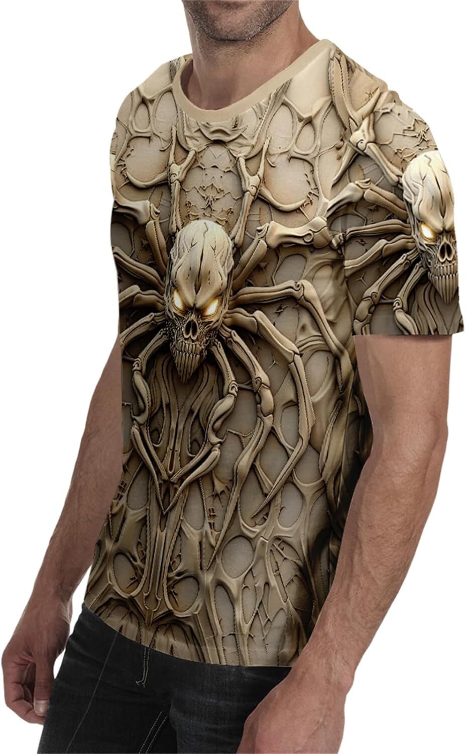 Mens T shirt Graphic Tees Men Skull Skeleton Print Personality Short Sleeve T-Shirt Novelty Pattern Vintage Funny Casual Shirt tee Casual tops summer 