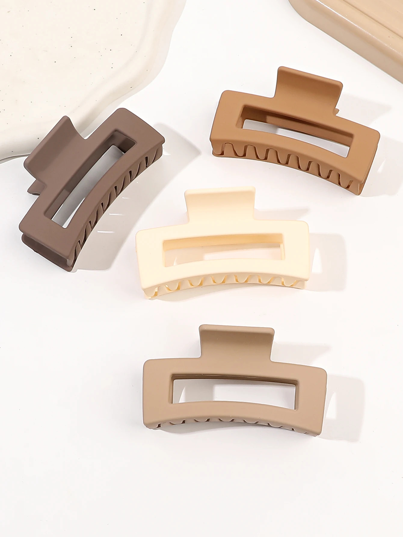 8piece set of rectangular hair clips solid color elegant suitable for all hairstyles womens non slip 250218