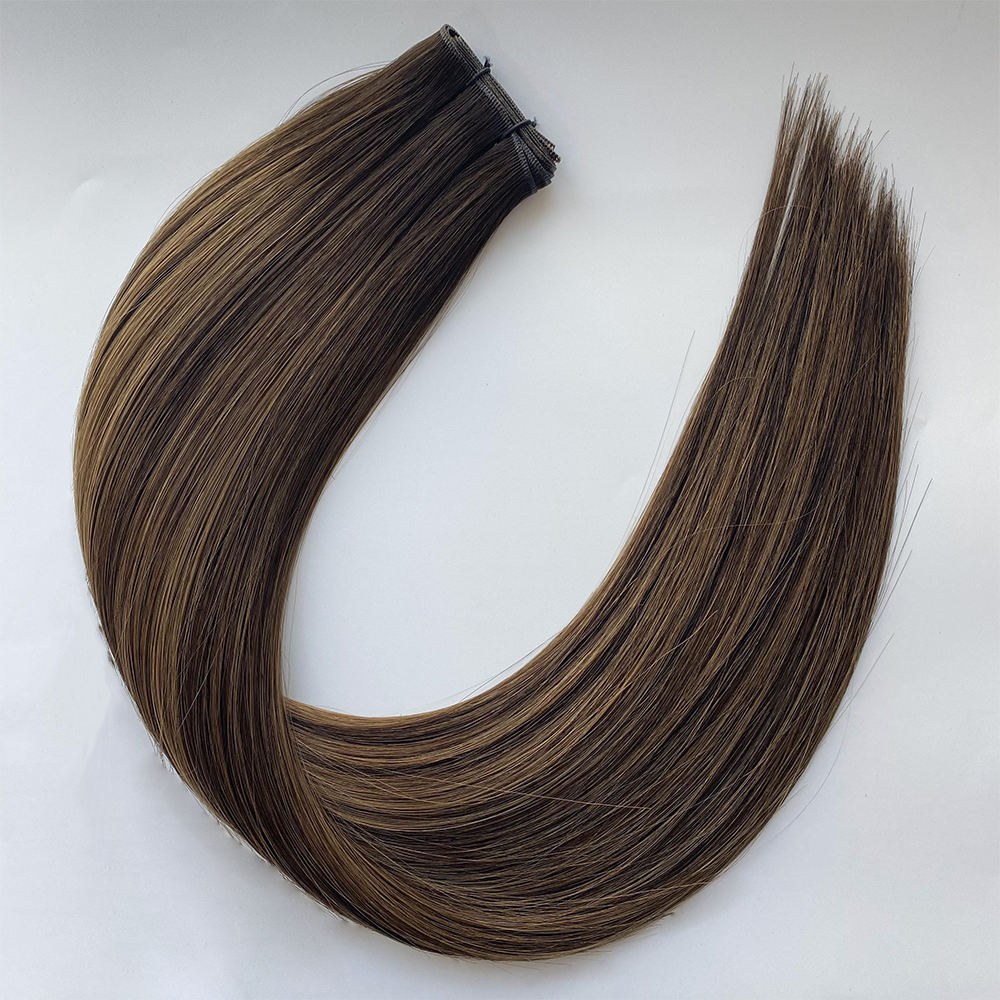 Top Quality Genius Weft European Human Hair Balayage color Invisible Mini Weft in Hair Extensions 100g