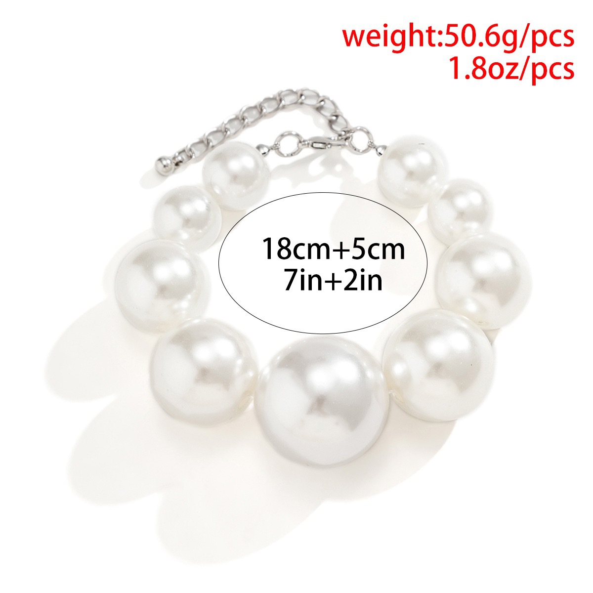 Faux pearl beaded necklace female cold wind simple geometric round beads necklace temperament exaggerated