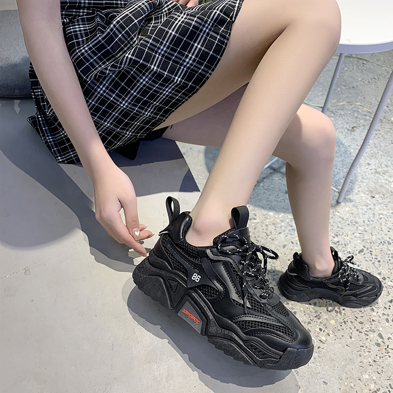 Spring Autumn Platform Sneakers Women Casual Lace Up Thick Bottom Walking Shoes Woman Non Slip Yellow Sneakers Outdoor running shoes Zapatillas Mujer