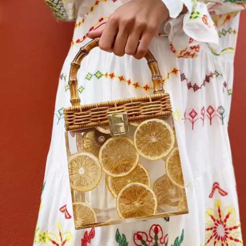 Hot Selg Acrylic Wholesale PVC Waterproof Handbag Fashionable Transparent Small Square Bag Shape With Hand Gift Box designer handbags women