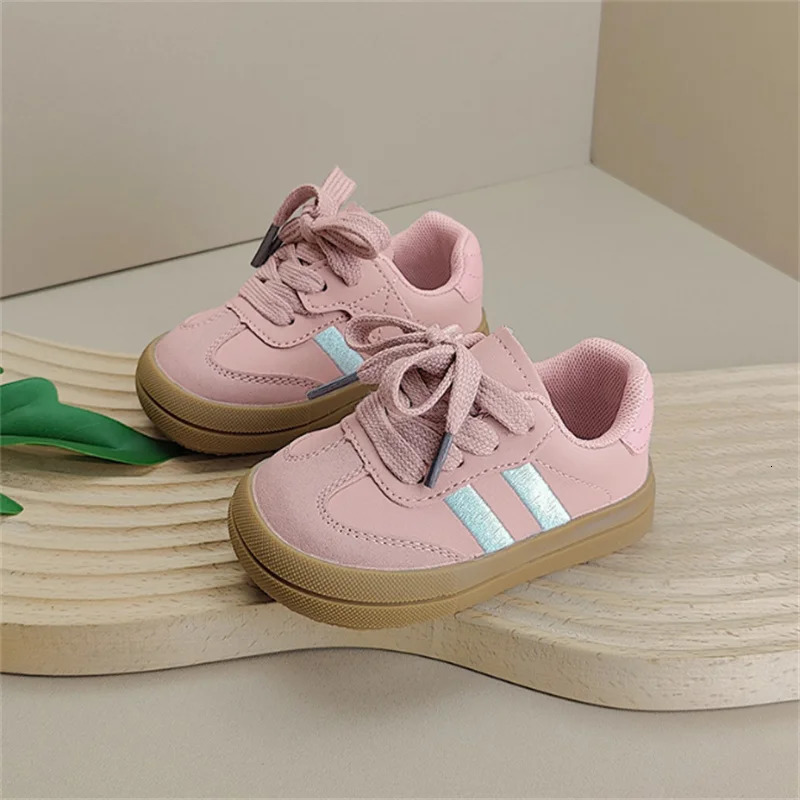 2025 Spring Baby Shoes Leather Toddler Kids Sneakers Outdoor Boys Tennis Soft Sole Fashion little Girls Sneakers EU 16-25 250226
