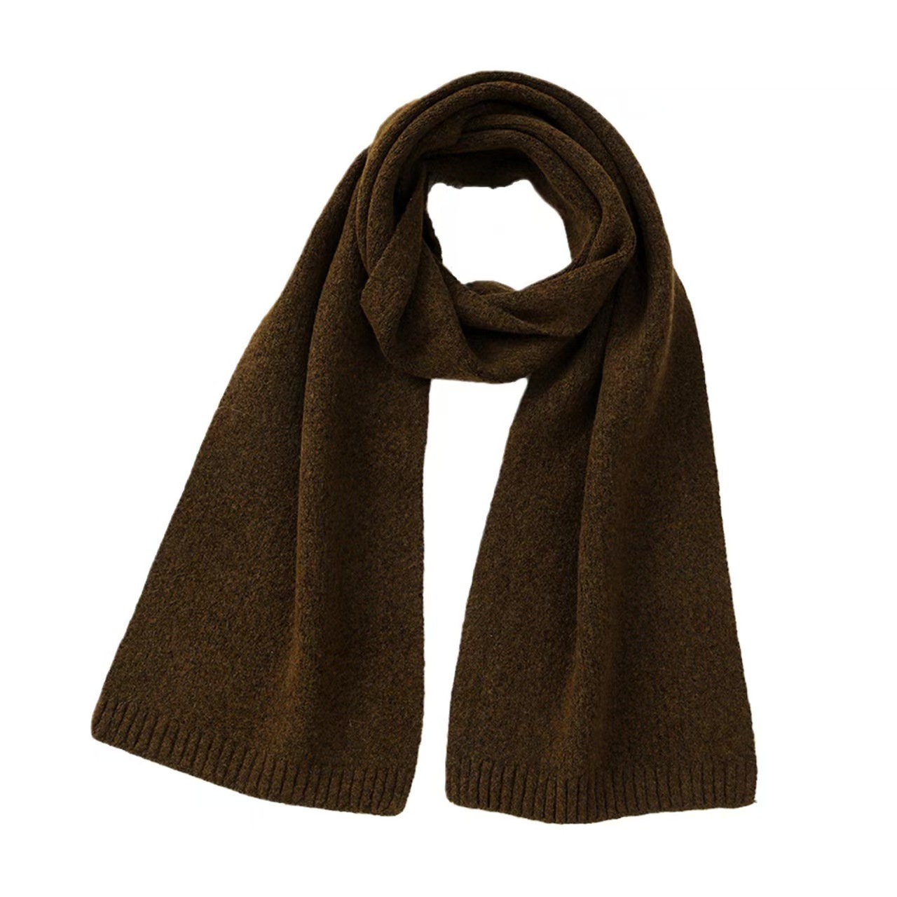 K004 Korean temperament high-grade wool pure color knitted scarf female imitation cashmere shawl winter warm couple neck scarf