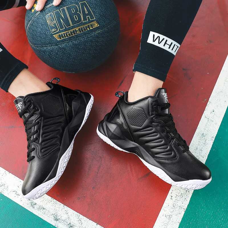 Brand Leather Men Sneakers Cfortable Basketball Non-Slip Lightweight Shoes Mens Training Basket Waterproof Basketball Boots Z250326