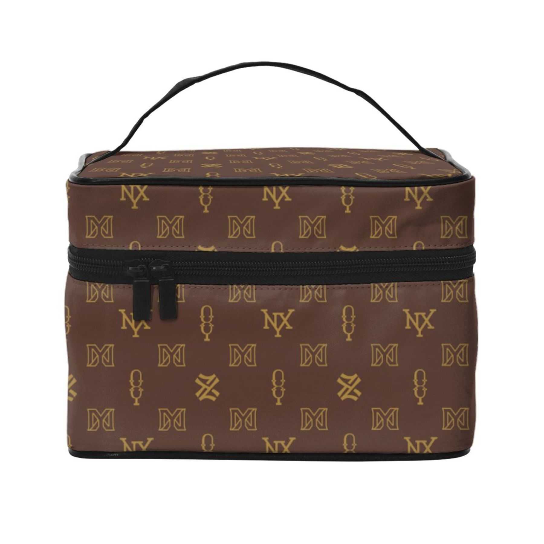 NXY Portable Cosmetic Bag Large Capacity Travel Makeup Case Brown For Women Handheld Toiletry Bag For Girls Traveling Organizer Bag Hip