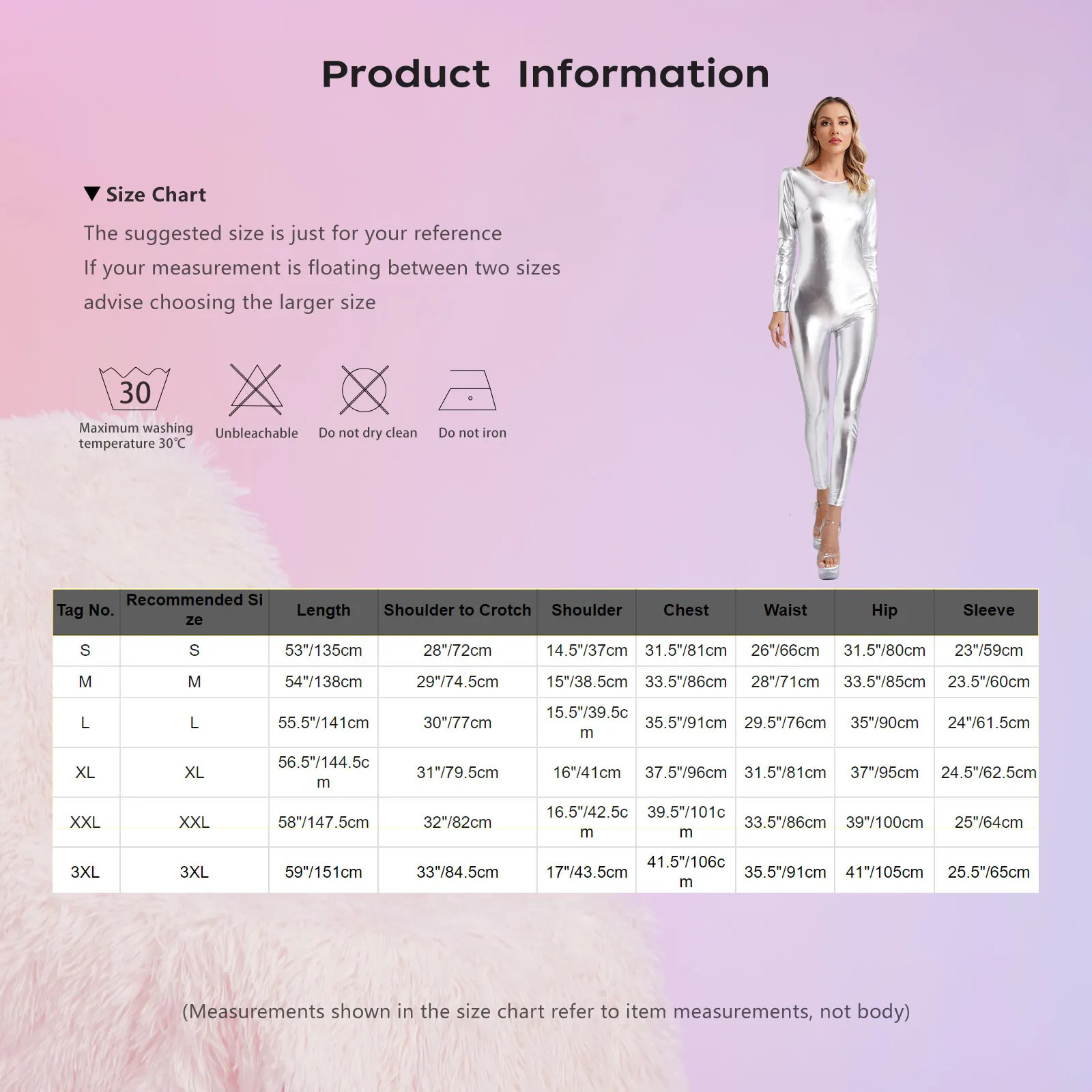 Womens Metallic Shiny Unitard Dancewear Round Neck Long Sleeve Slim Fit Full Bodysuit One Piece Clubwear Festival Costumes 250224
