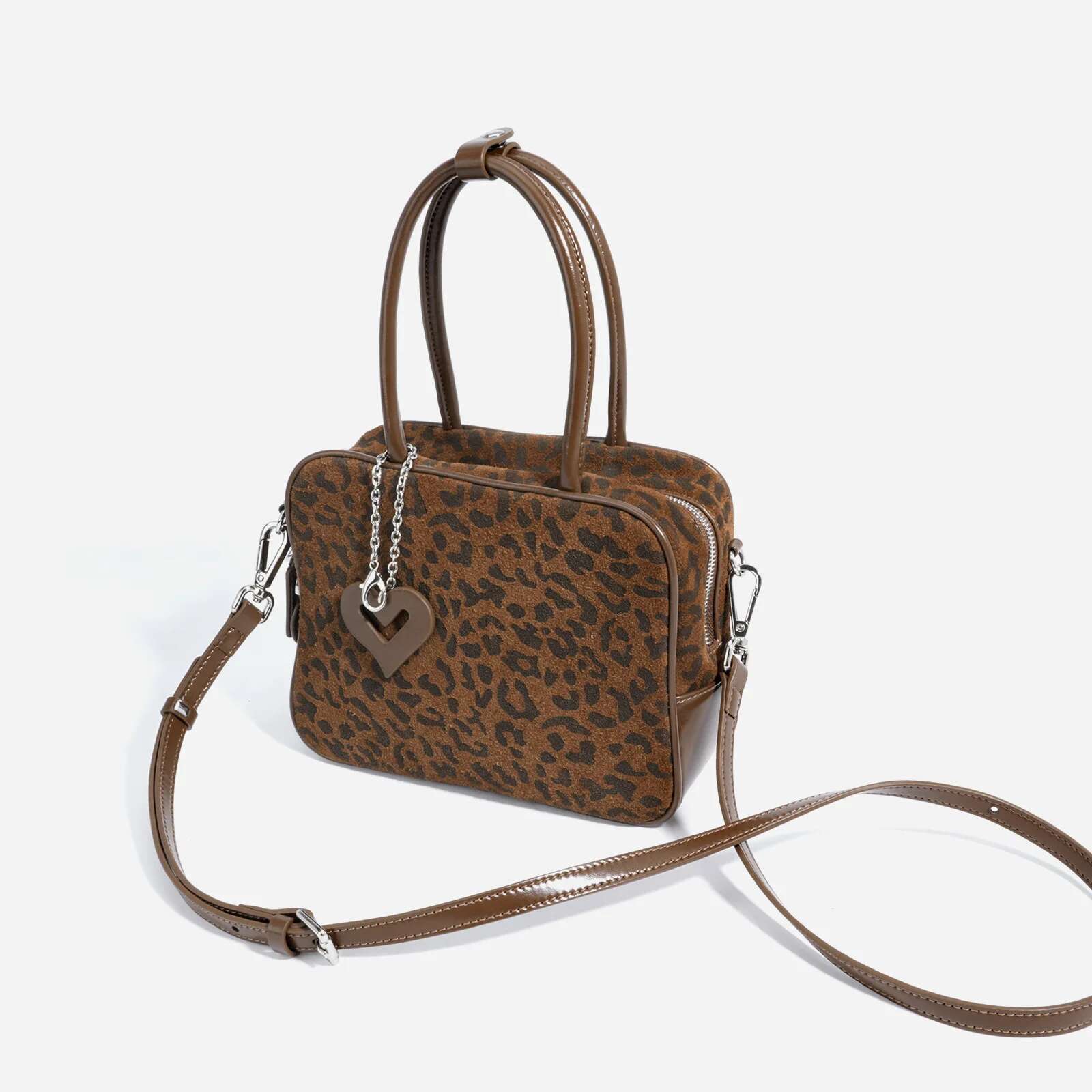 Women Shoulder Square Women's Genuine Leather Handbag Brown Suede Imitation Original Brands With High Quality Bags