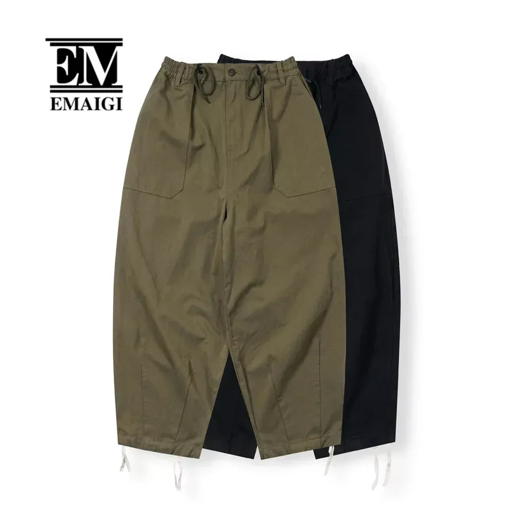 Mens Japanese Korean Streetwear Cityboy Fashion Loose Casual Vintage Wide Leg Cargo Pants Male Women Oversize Harem Trousers 250225