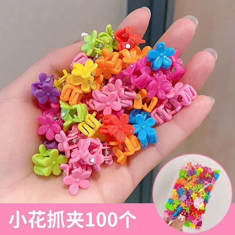 100 pieces of colorful claw clips for girls cute flower butterfly hair accessories childrens cartoon head wearing gifts 250218