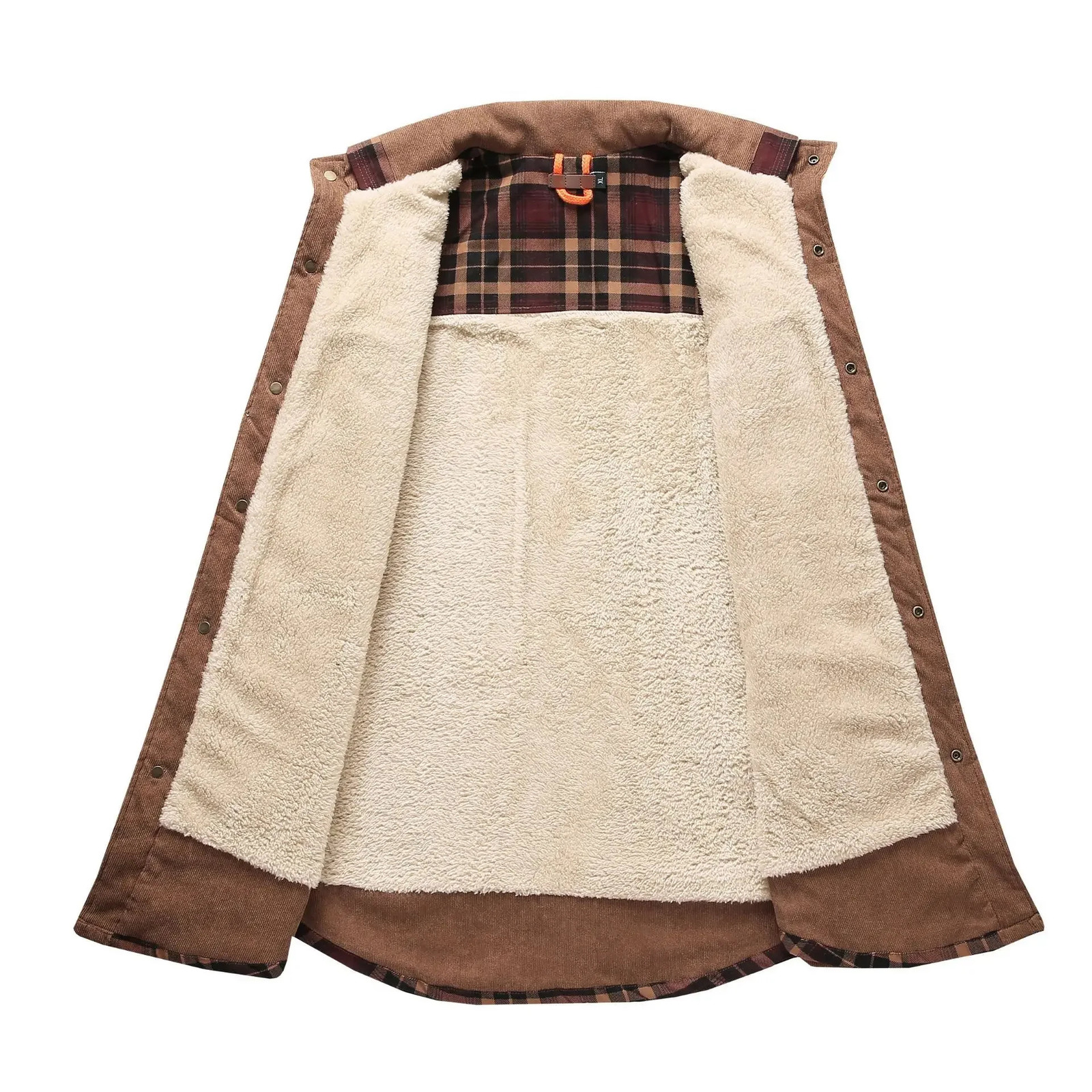 European and American casual checkered thick shirt Mens style wool thread Warm winter Pure cotton jacket SXXXX 250226