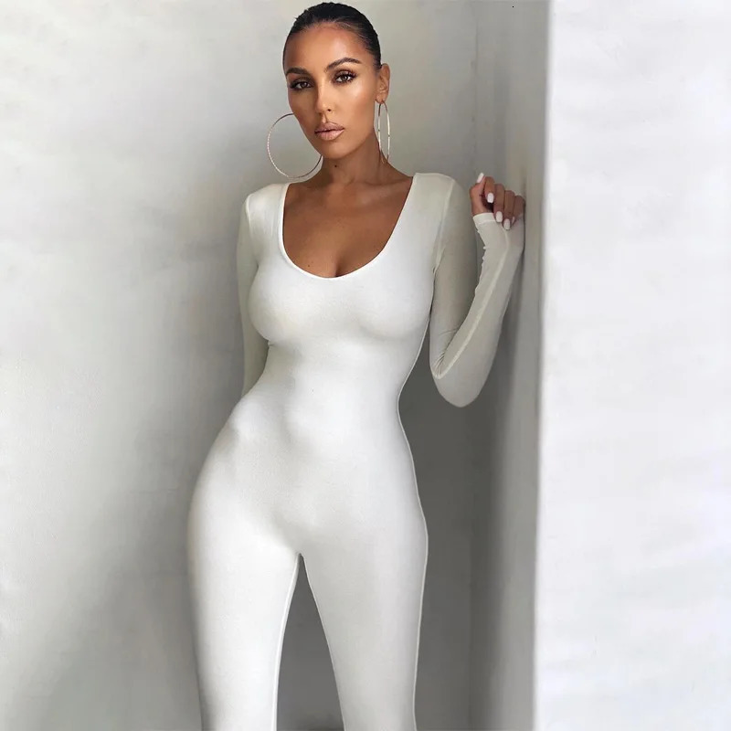 Jumpsuits Women Autumn Sexy Black Butt Lift Fitness Sporty Fashion Streetwear Long Sleeves Female Skinny Casual Lady Rompers 250224