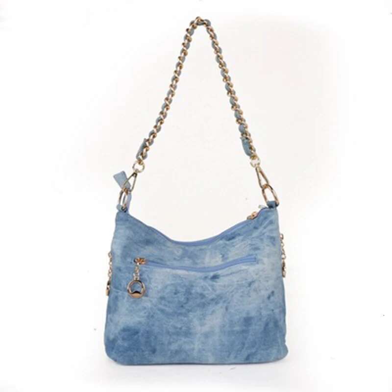 Ipinee Female Shoulder Messenger Ladies Denim Crossbody Bags For Women Handbag Sac Fashion Chain Bucket Bag