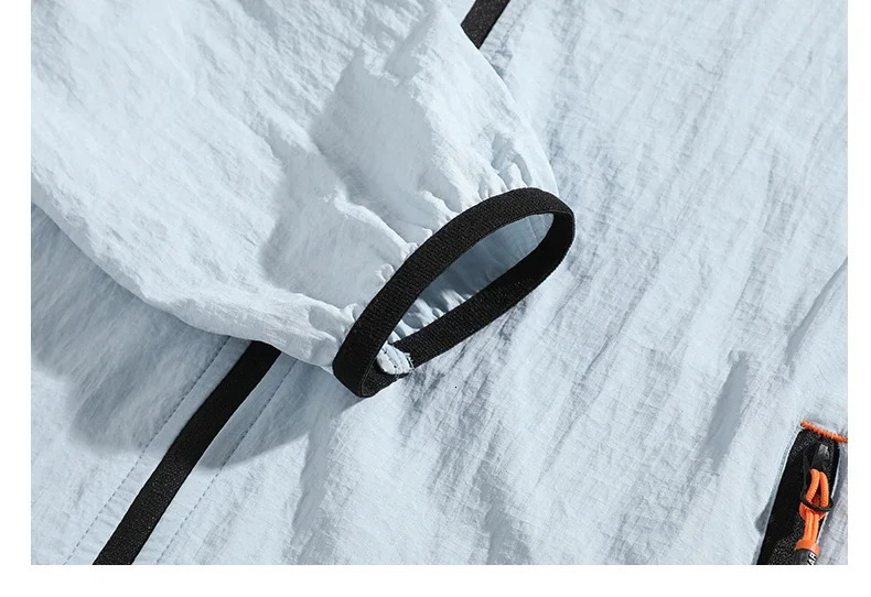 Mens sun protection jacket summer UV protection thin breathable outdoor bike sports hooded windproof mens sun protection clothing 250225