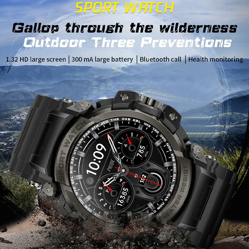 New Smart Watch Men's Bluetooth Call Information Push Health Monitoring Outdoor Three Defense Sports Smart Watch