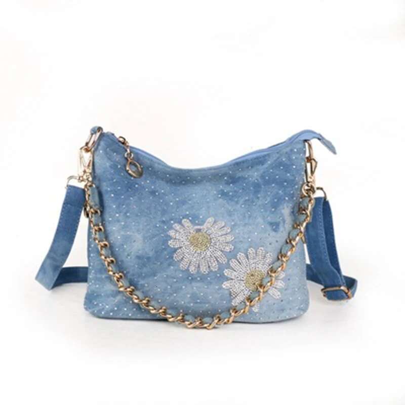 Ipinee Female Shoulder Messenger Ladies Denim Crossbody Bags For Women Handbag Sac Fashion Chain Bucket Bag