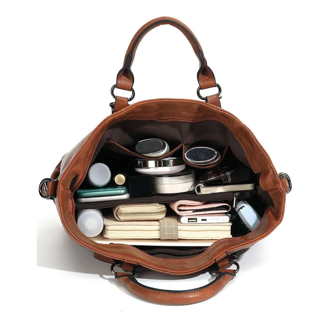 Women's Handbag Designer Messenger Bags Computer Sleeve, Large Shopper Totes Inced Shoulder Bag Sac A Main Ladies Soft Leathe