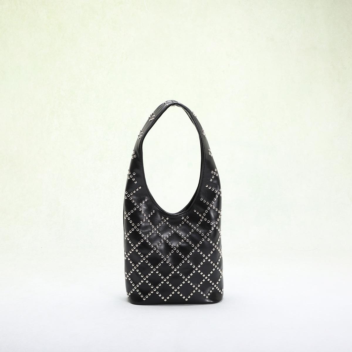 Chic Leopard Printed Ladies' Riveted Leather Tote - Casual Elegant Shoulder Carryall