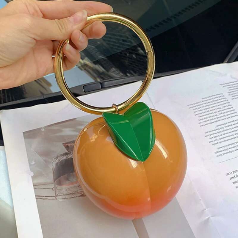 New Yellow Peach Design bags designer handbags Handbags Acrylic Box Clutch Evening Party Purse Cute Chains Shoulder Crossbody Bag